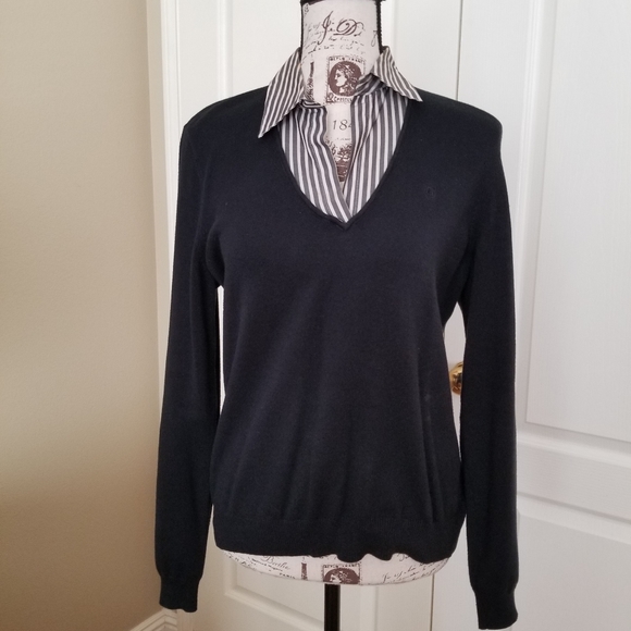 2 For $25 Chaps Women's Black Sweater - Picture 2 of 8